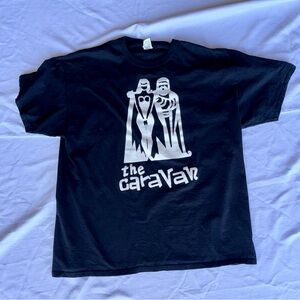 Vintage 90s Grunge Punk Graphic Tee The Caravan Black & White Men's Size 2XL